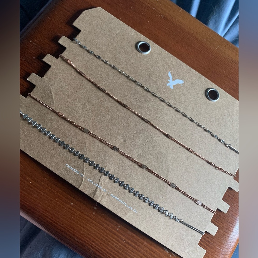 American Eagle Choker Necklaces. 2 Silver 2 Rose Gold
